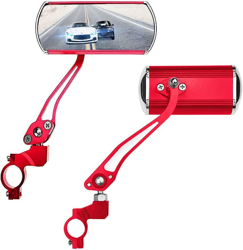 Photo 1 of Bike Mirrors Handlebar Rearview Mirror, Bicycle Mirrors for Handlebars 2 pack, Bike Mirrors for Handlebar for Electric Bike, Mountain Bike, and Fixed Gear Bike (Red)