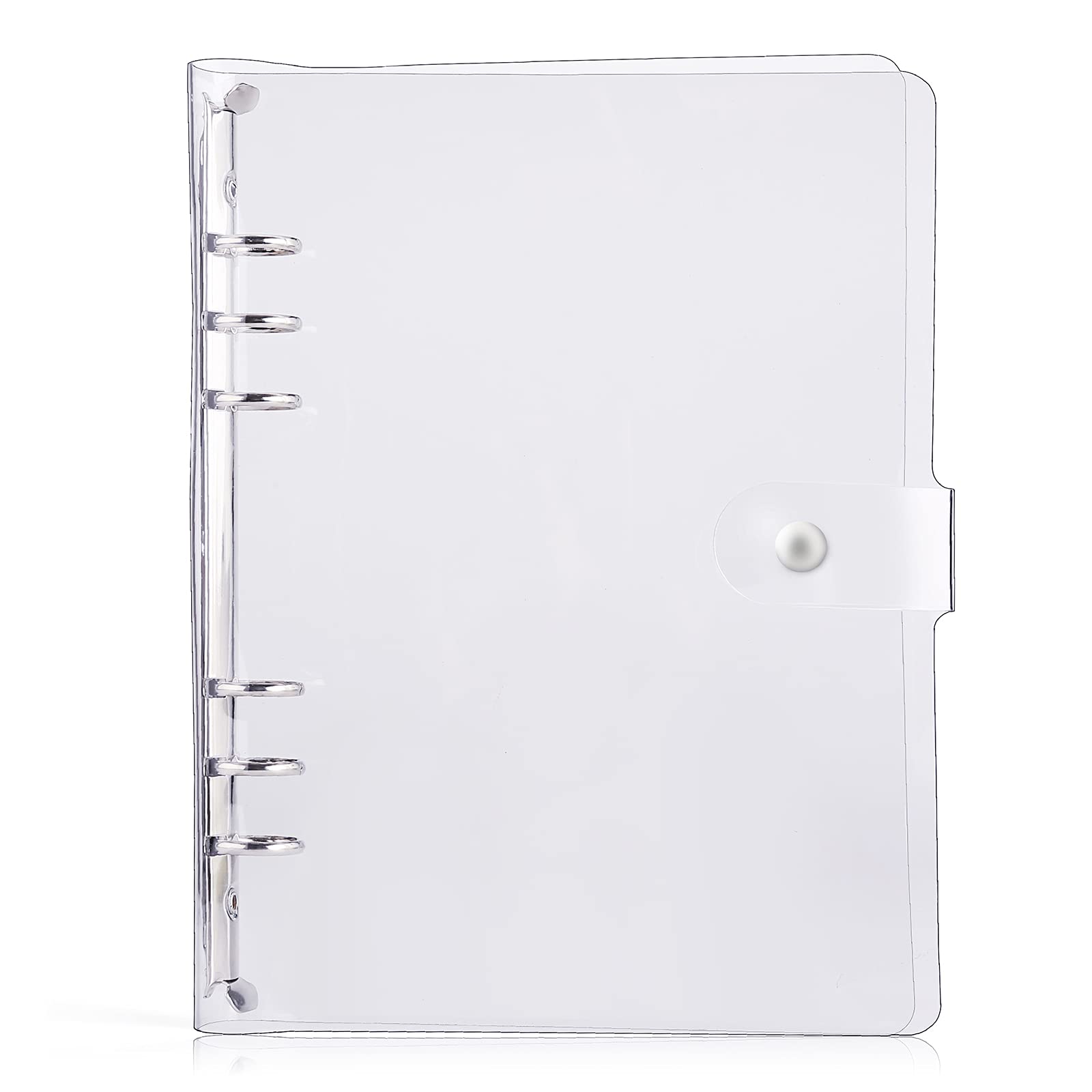 LANGING A6 Standard 6 Holes Clear Soft PVC Notebook Cover Refillable Notebook Case Protector Round Ring Binder