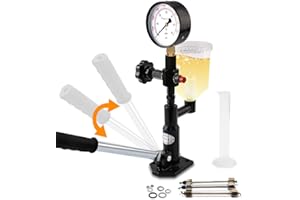 600Bar Diesel Injector Nozzle Tester Kit, 8000PSI Diesel Fuel Injector Tester with Dual Scale Gauge to Adjust Injector Nozzle