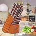 Kitchen Knife Set 15 Pieces with Wooden Block Sharpener 6 Pieces Serrated Steak Knives, homgeek Professional German X50Cr15 Stainless Steel Sharp Pakkawood Handle Chef Knife Block Set Full-Tang Forged
