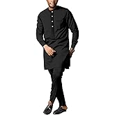 African Men's Formal Clothes Dashiki Shirt and Pant Two Piece Suit Traditional Long Sleeve Outfits