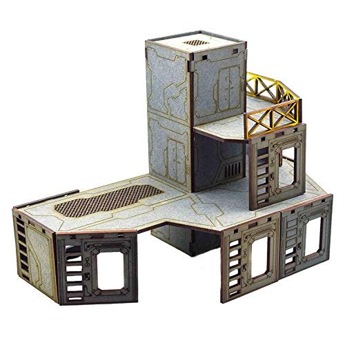War World Gaming Industry of War Mehrstöckiger Lift-Turm Unbemalt - 28mm Sci-Fi Industriell Tabletop Wargame Gelände… – Bild 7