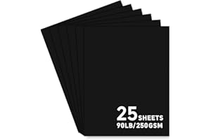 BONMIY 25Sheets Black Cardstock Paper, 8.5 x 11 Card stock for Cricut…