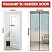 Magnetic Screen Door, Fiber Screen Heavy Duty mesh Door Screen and Full Frame Hook and Loop Fits Door Size up to 36x83 in, Fresh air in and Good Light Transmission (Gray)