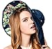 Bienvenu Women Wide Large Brim Floppy Foldable Roll up UPF 50+ Beach Sun Hat,Navy