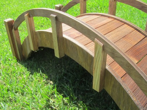 image for SamsGazebos Miniature Japanese Wood Garden Bridge, Treated, Assembled,
