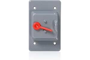 Leviton Weatherproof Switch Cover, 1-Gang, Vertical or Horizontal Mount, WP1S-0GY, Grey