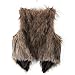 Dikoaina Fashion Women Faux Fur Waistcoat Short Vest Jacket Coat Sleeveless Outwear (M)