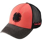 Black Clover Two Tone Vintage 34 Adjustable Hat - Unisex Cap - Curved Brim - Adjustable Snapback - Outlined Clover Red/Black Hat/3d Black Clover/Red Trim Felt Patch One Size One Size