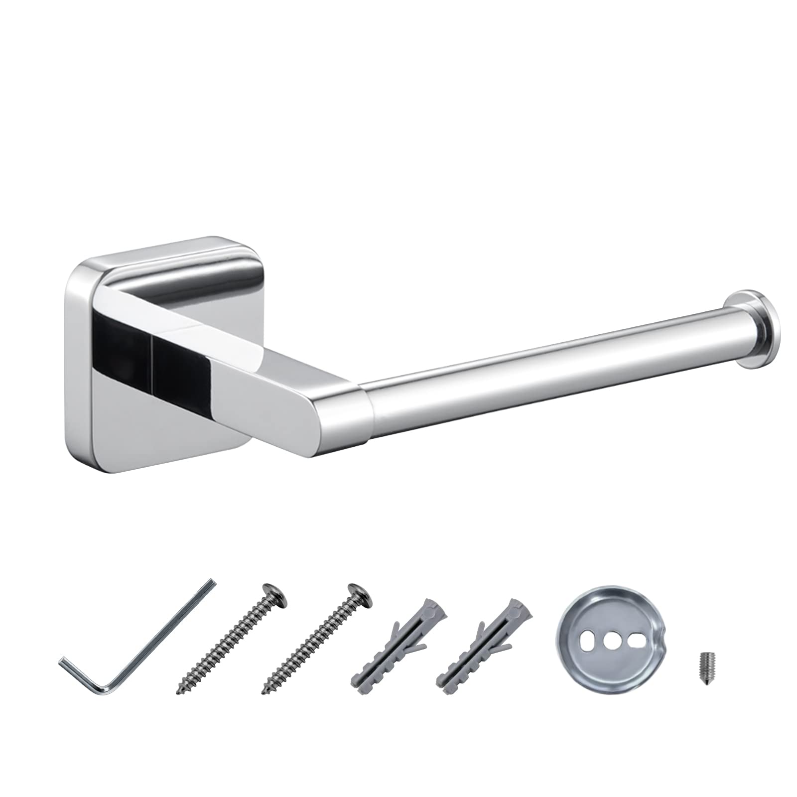 JASSFERRY 143mm Toilet Paper Holder Bathroom Tissue Roll Holder Wall Mounted Toilet Paper Roll Holder Rustproof for Kithchen, Polished Chrome