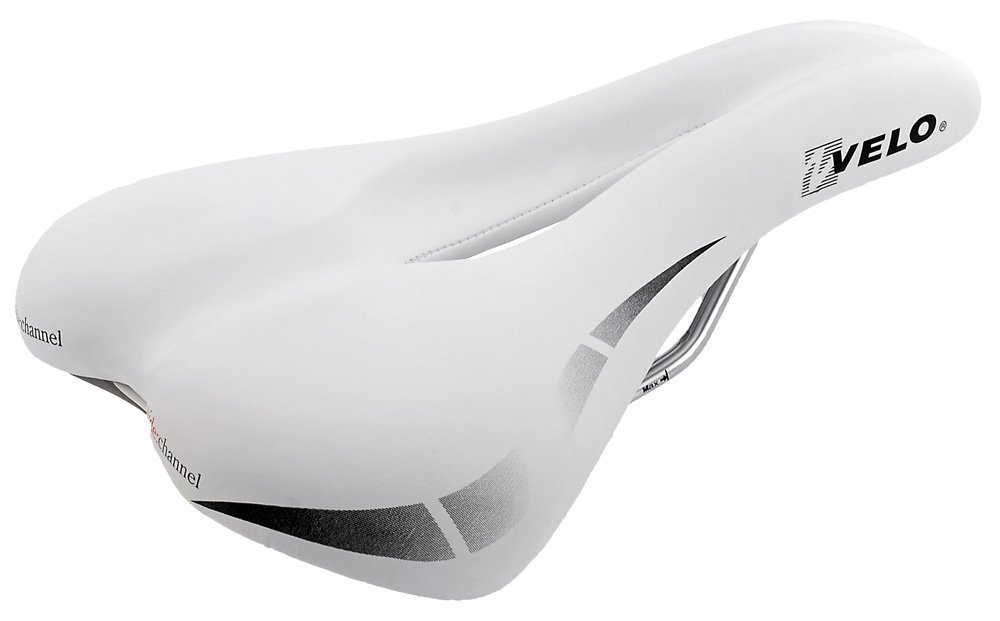 VELO Wide Channel F Saddle - White