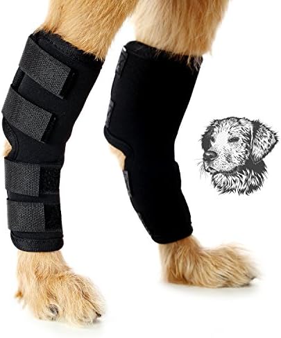Dog Hock Joint Brace Veterinarian Approved Protect Dog Rear Leg Hock Joint Wounds as Copper Compression Brace Heal and Prevents Injuries and Sprains Dog Rear Leg Hock Wrap 1Pair