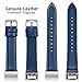 Fullmosa Genuine Leather strap for Fitbit Charge 2, Dark Blue, 20mm, Medium, Classic, Sports, Durable, Lightweight