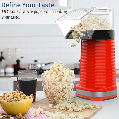 Hot Air Popcorn Machine, Popcorn Maker, 1200W Hot Air Popcorn Popper