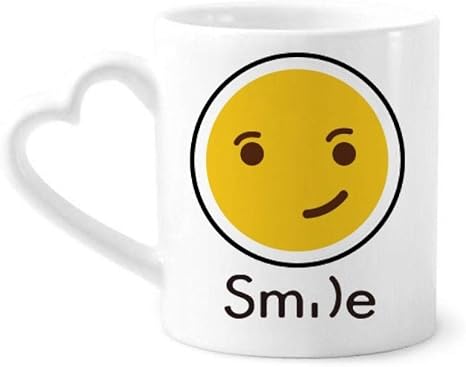 Amazon Co Jp クールな自信が黄色のかわいい素敵なオンラインチャット絵文字イラストパターン スマイル柄マグカップ陶器のハート柄 ホーム キッチン