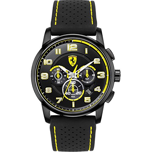 Ferrari 0830061 men s heritage black dial black silicon…