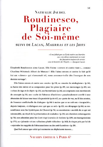 Roudinesco, plagiaire de soi-même