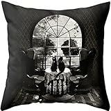 Yoler Pillow Case Decorative Skull Art Outdoor Sofa Cushion Satin Bright Colorful Painting Pillowcases