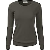 danibe Women's Crewneck Long Sleeve Pullover Premium Soft Knit Sweater (S-XXL)