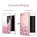 WORLDMOM iPhone SE 2022/2020 Case - Liquid Glitter Waterfall Clear TPU Protective Case - Rose Gold