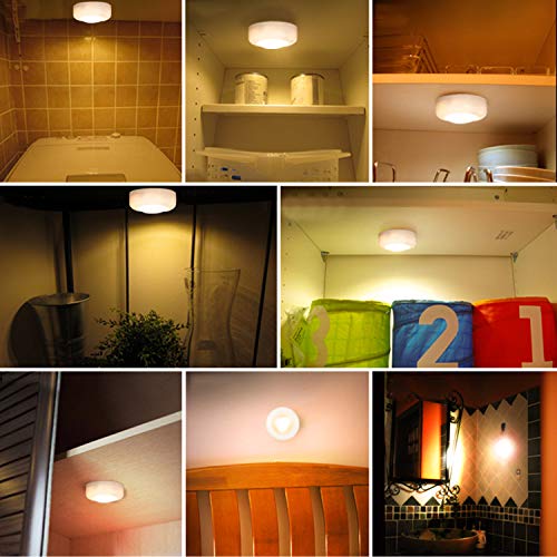 SALKING Wireless LED Puck Lights 4 Pack, Under Cabinet Lighting with Remote Control for Kitchen,Closet,Stairs,Wardrobe, Under Cabinet Lighting Dimmer Closet Lights Operates On AAA Batteries - Thumbnail 4