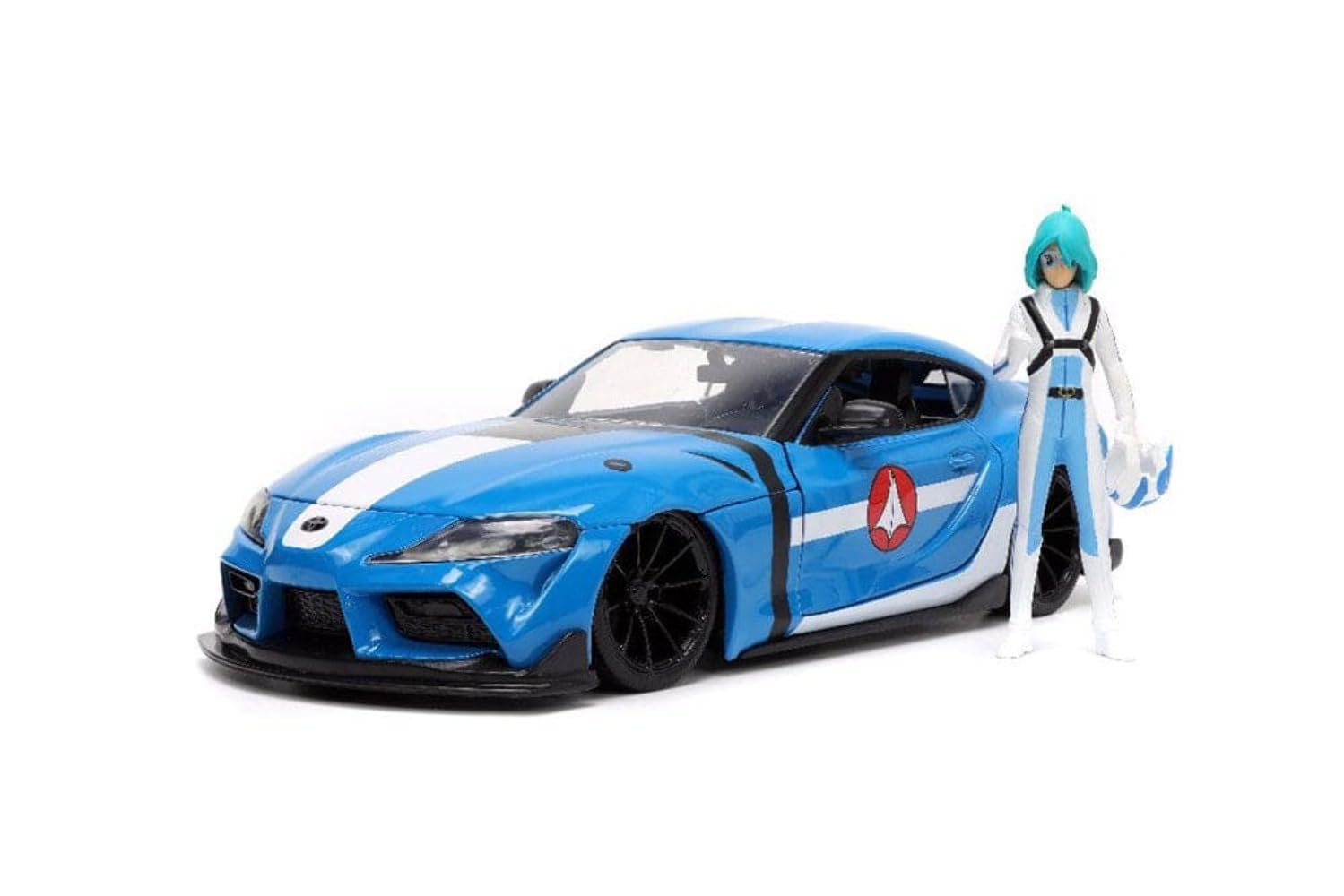 Jada Robotech 1:24 2020 Toyota Supra Die-cast Car w/ 2.75" Max Sterling Figure, Toys for Kids and Adults