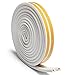 Door Window Anti-Collision Self Adhesive Rubber Foam Seal Strip Soundproofing Weatherstrip Waterproof Seal (D Model, White) (Large)