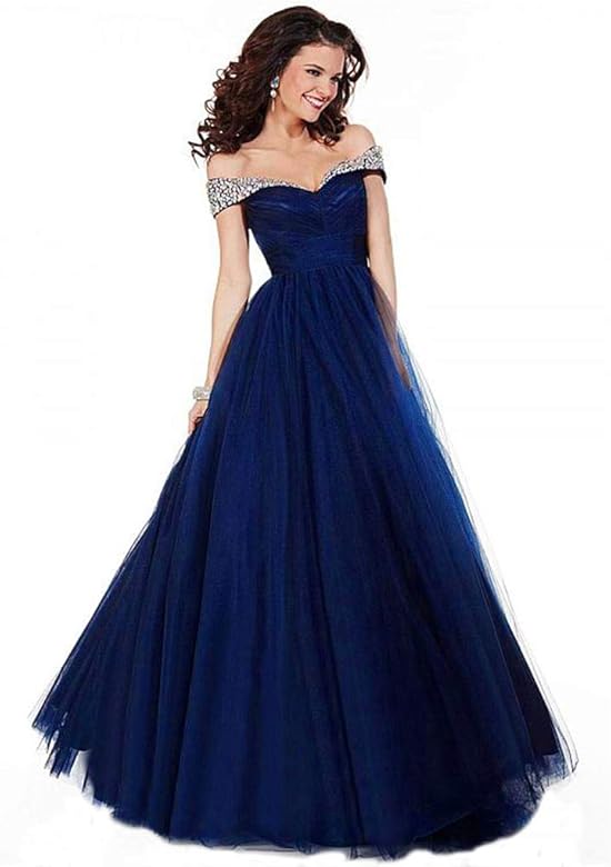 abito da sera lungo blu