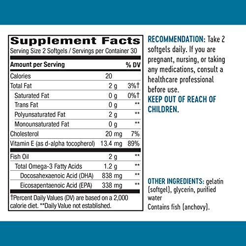 Nature’s Way MegaDHA Premium Fish Oil, Eye and Brain Health*, Omega3
