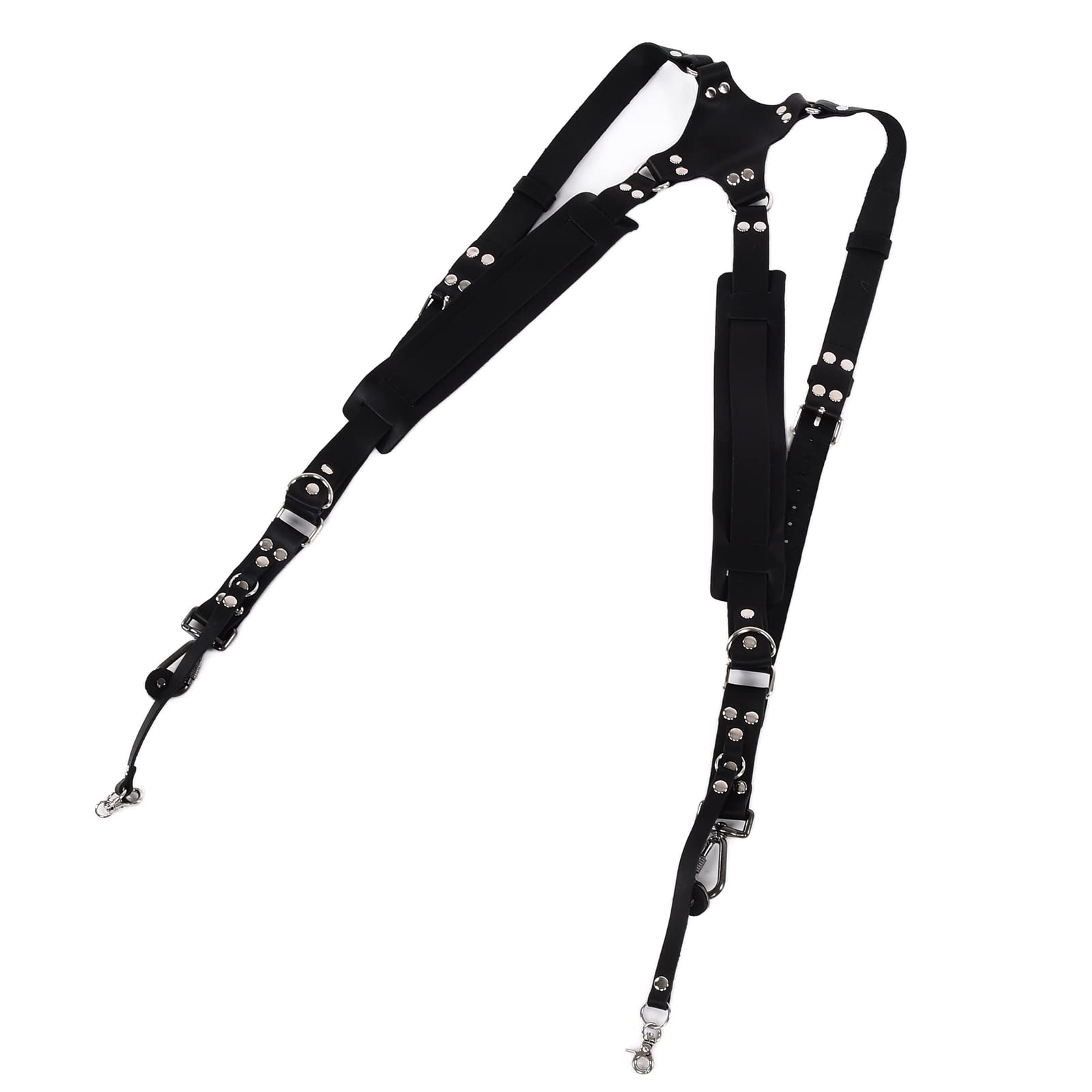 Goshyda Cameras Strap, Leather Adjustable Professional Dual Shoulder Snapshot Harness, Free Your Hands, Suitable for Photography Enthusiasts and Professional Photographers(Shoulder black)