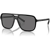 Dolce and Gabbana DG4354 193481 61MM Black/Dark Grey Polarized Square Sunglasses for Men +BUNDLE with ACCESSORY EYEWEAR KIT