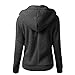 Tsmile Women Coat Clearance Fashion Women Winter Warm Wool Soft Zipper Hooded Sweater Outwear (Large, Black)