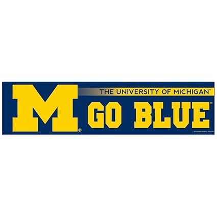 Wincraft University Of Michigan Go Blue Bumper Sticker Ncaa