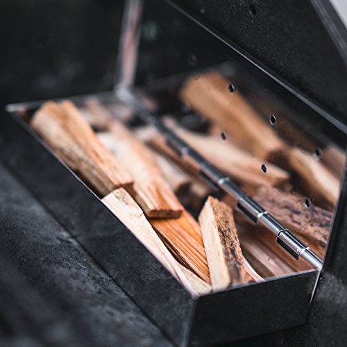 Mountain Grillers Smoker Box for Wood Chips Use a Gas or Charcoal BBQ Grill and Still Get That Delicious Smoky Barbecue Flavored Grilled Meat Hinged Lid for Easy Access polished finish stainless steel