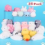 Mochi Squishy Toys, Dreampark Mini Squishies Cat 25 Pcs Mochi Animals Relief Stress Toys Squishy Panda Stretchy Toy Kawaii Squishies Squeeze Toys for Children Adults