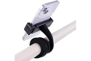 Stroller Bike Phone Holder, Flexible Cell Phone Bicycle Pram Mount with Non-Skidding Arm Grip Soft Alloy Phone Clamp for Baby