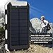 Solar Charger, Solar Power Bank 10000mAh External Backup Battery Pack Dual USB Solar Panel Charger with 2LED Light Carabiner Compass Portable for Emergency Outdoor Camping Travel-White