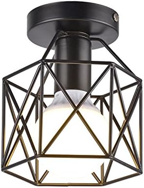 FGHOME Retro Vintage Industrial Mini Painting Metal Flush Mount Ceiling Light Fixture Pendant Light for Living Room/Bedroom/Dining Room/Kitchen/Bathroom
