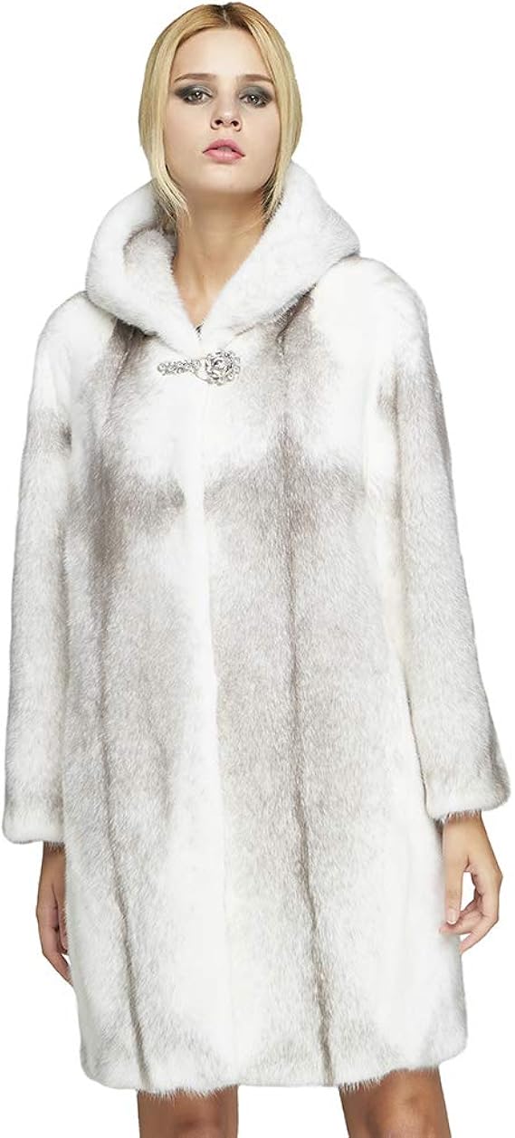 Amazon レディース ミンクファーコート 女性毛皮ジャケット ロング厚い冬アウター 防寒フドー付き Fur Story 181 ミンク コート ジャケット 通販