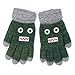 Flammi Kids Winter Stretch Knit Gloves Cartoon Robot Gloves Boys Girls (4-8 Years) (Green)
