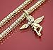 Mens Gold Tone Angel Side Clear Stone Charm Pendant 1 row 4mm 20