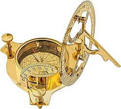 A S Handicrafts 3" Sundial Compass - Solid Brass