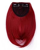 Clip in Bangs Hair Extensions Black Brown Blonde for Women One Piece Full Neat Fringe/ Side Bang 8’’/20cm Thick Straight False Hairpiece with 2 Clips Accessories