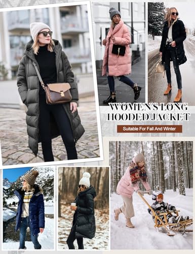 Tuopuda Parka for Women Long with Fur Hood Thick Coat for Women Winter Jacket with Hood Zipper Jacket Windproof Coat