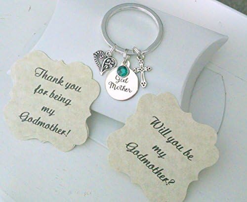 Godmother Gift, Godmother Keychain, Will You Be My Godmother, Gift For Godmother, Thank You For Being My Godmother, Charm Is Size Of Nickle