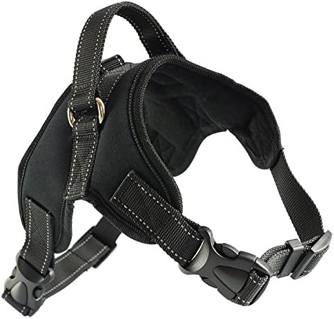 Dog Harness With Reflective Material Keeps Your Pet Safe While Walking and Car Rides, Instructional Guide on Product Tips, Use and FAQs by Roughtail Pet Supplies, Size X-Large, Color Neo Black