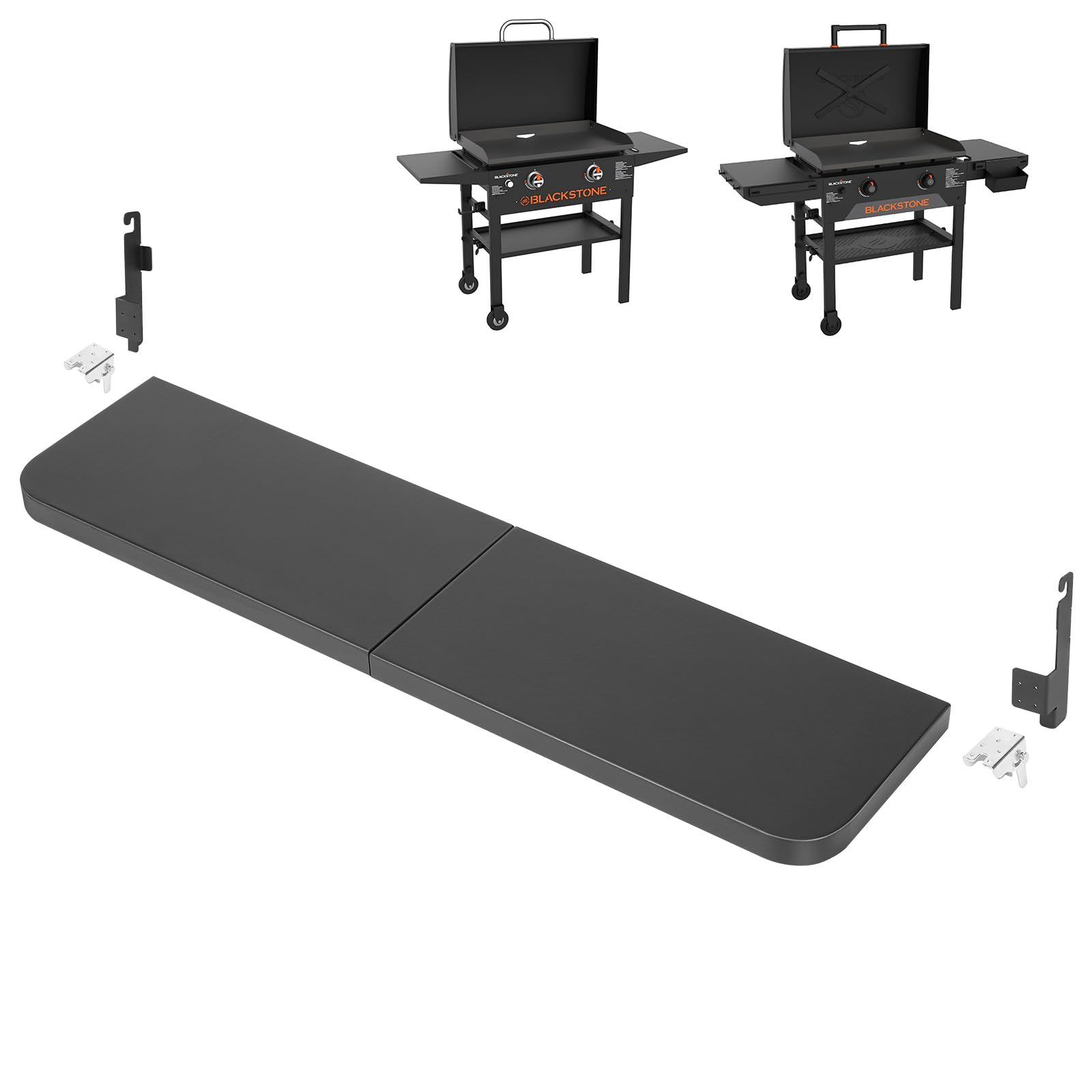 Utheer Upgraded Folding Front Shelf for Blackstone 28 Inch Griddle 1883 2415 2311 2269 1883 2147 1885, Heavy-Duty 29" × 7" Steel Prep Table, 60 lb Load, Space-Saving Fold-Flat Work Surface Image