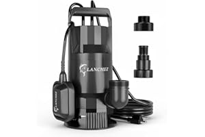 LANCHEZ 1.6HP 5200GPH Sump Pump, Automatic Submersible Water Pump with Float Switch, Electric Transfer Water Pump for Swimmin