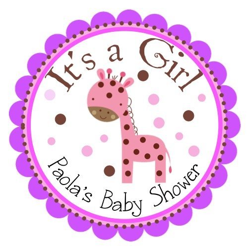 Amazon Com 40 Stickers 2 Round Personalized Girl Baby Shower