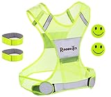 Reflective Running Vest with Pockets - for Jogging, Cycling Safety. BONUSES - Reflector Arm Bands & High Vis Stickers - Fully Adjustable - Hi Vis Gear for Men, Women